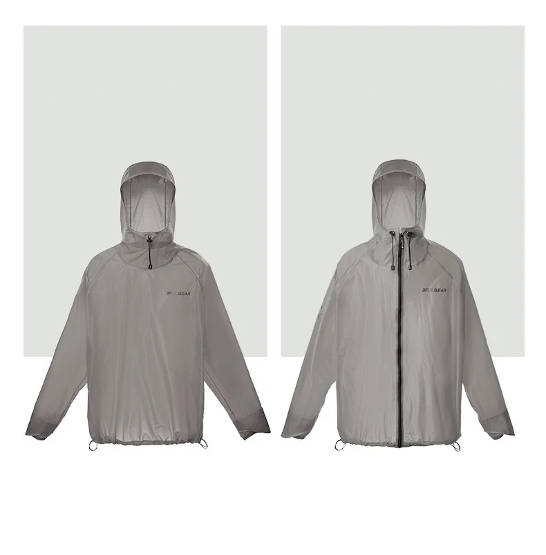 3F UL GEAR Qingsuo Regenjacke Outdoor Ultraleichter Regenponcho mit Reißverschluss Wander-Regenmantel Wasserdicht für Reisen und Bergsteigen – Detail 7