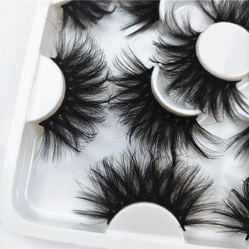 7 Paare von 25mm künstlichen Nerz wimpern, natürliche falsche Wimpern sind lang, weich und länglich