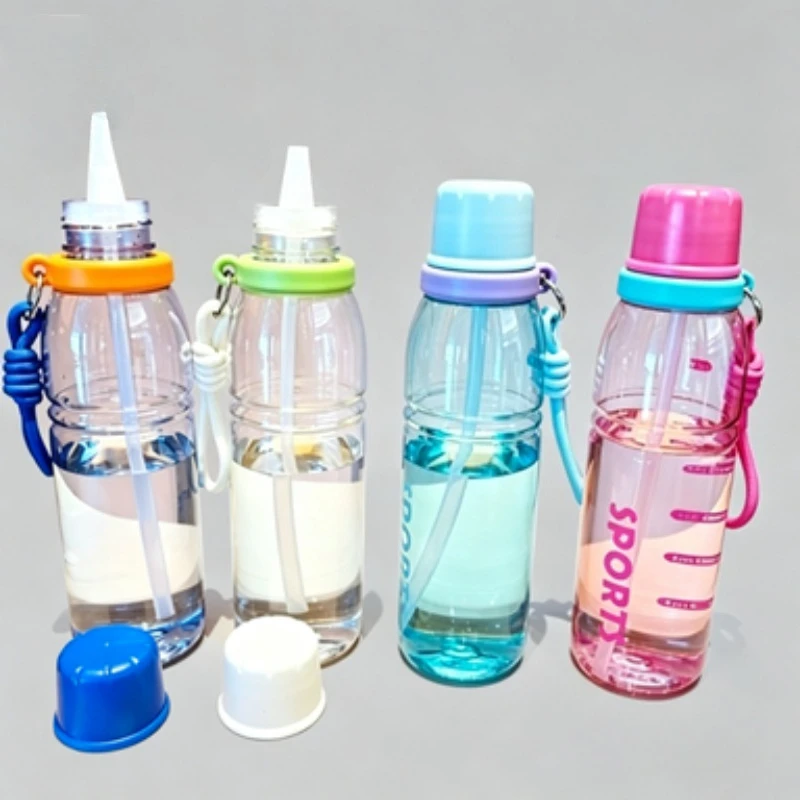 

Student Outdoor Large-capacity Straw Mug Portable Shatter-resistant Plastic Cup Suitable for Home Use and Fitness Water Bottle