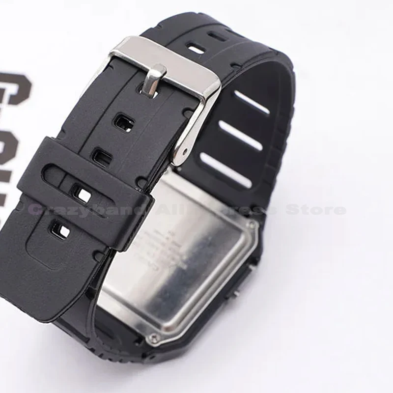 20mm Silicone Watch Straps for Casio CA-53W CA-61W FT-100W Replacement Resin Band Retro Mens Digital Watch with Plastic Strap - view 5