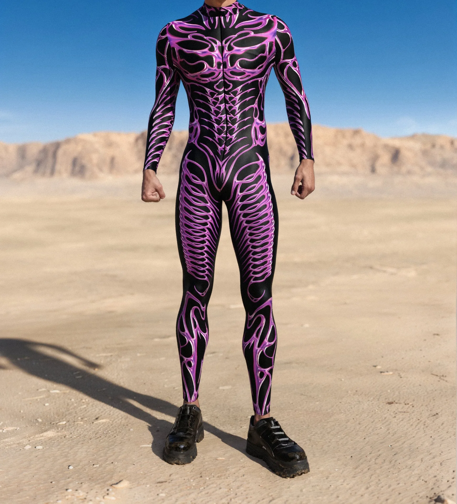 Cooler Rüstungs-Cosplay-Bodysuit Cosplay-Jumpsuit Steampunk-Punk-Kostüm Halloween-Party-Show-Auftritt Herren Zentai-Anzug 2026 – Detail 9