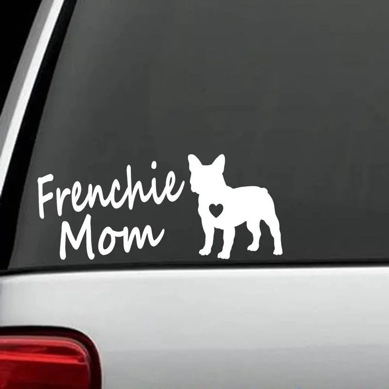 Car Sticker French Mom French Bulldog Decal PVC Waterproof Sunscreen 15cm