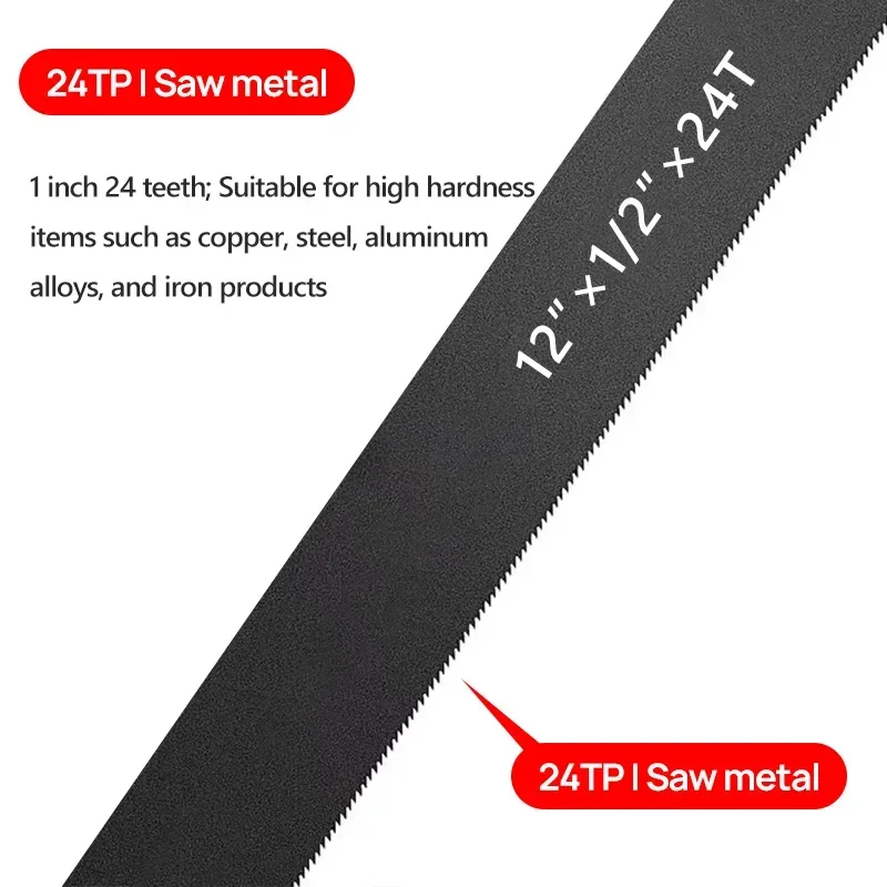 16/18 inch Hacksaw Heavy Duty Mini Hand Saw for Woodworking Metal Wood PVC Pipes Handsaw Hand Tools with 24PTI Saw Blade