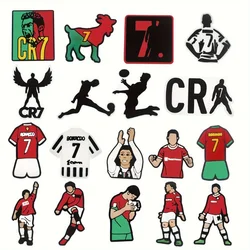 18pcs/set Soccer star Critiano Ronaldo Series for Cartoon Shoe Charms Decoration Accessories for Classic Clog Gifts