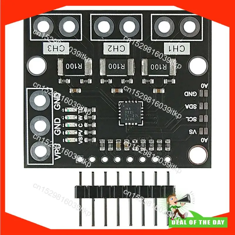 August 5X I2C SMBUS INA3221 Triple-Channel Shunt Current Power Supply Voltage Monitor Sensor Board Module Replace INA219