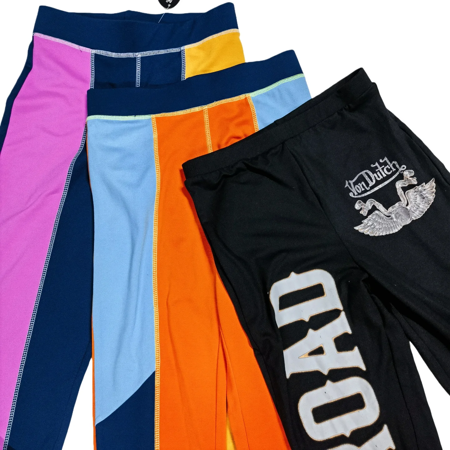 Retro Sexy Tight Jeans Bell Bottoms Glitter Print Color Block High Waist Casual Pants for Women High Elasticity Fashionable
