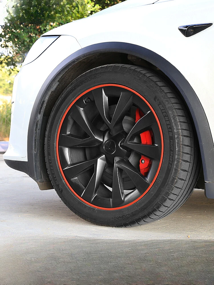 

For Tesla Model X 2023 2024 Wheel Hub Protection Ring ABS 20 inch Wheel Hub Cover Frame Protective Strips Auto Accessories