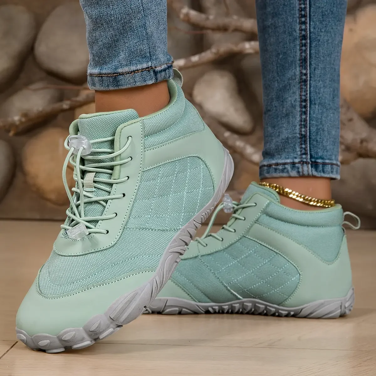 Women's Winter Shoes Minimalist Wide Toe Barefoot Waterproof Outdoor Cotton Shoes Hiking and Climbing Wool Lined Warm Shoes 2025