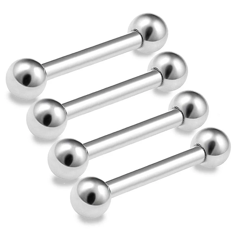 5pcs/lot Surgical Steel Barbell Earring Cartilage Helix Stud Tragus Lobe Rook Piercing Jewelry Nipple Tongue Straight Barbells