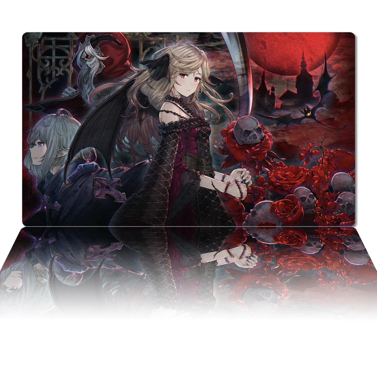 YuGiOh Playmat Vampire Fraulein Mat TCG CCG Trading Card Game Mat Anime Mouse Pad Rubber Custom Desk Mat Zones Free Bag 60x35cm