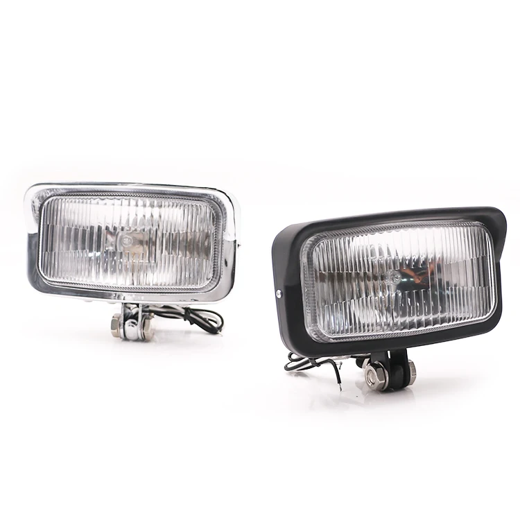 Universal 12v Motorcycle Square Front Headlight Cafe Racer Head Light Lamp Cruiser Chopper Old School Scooter