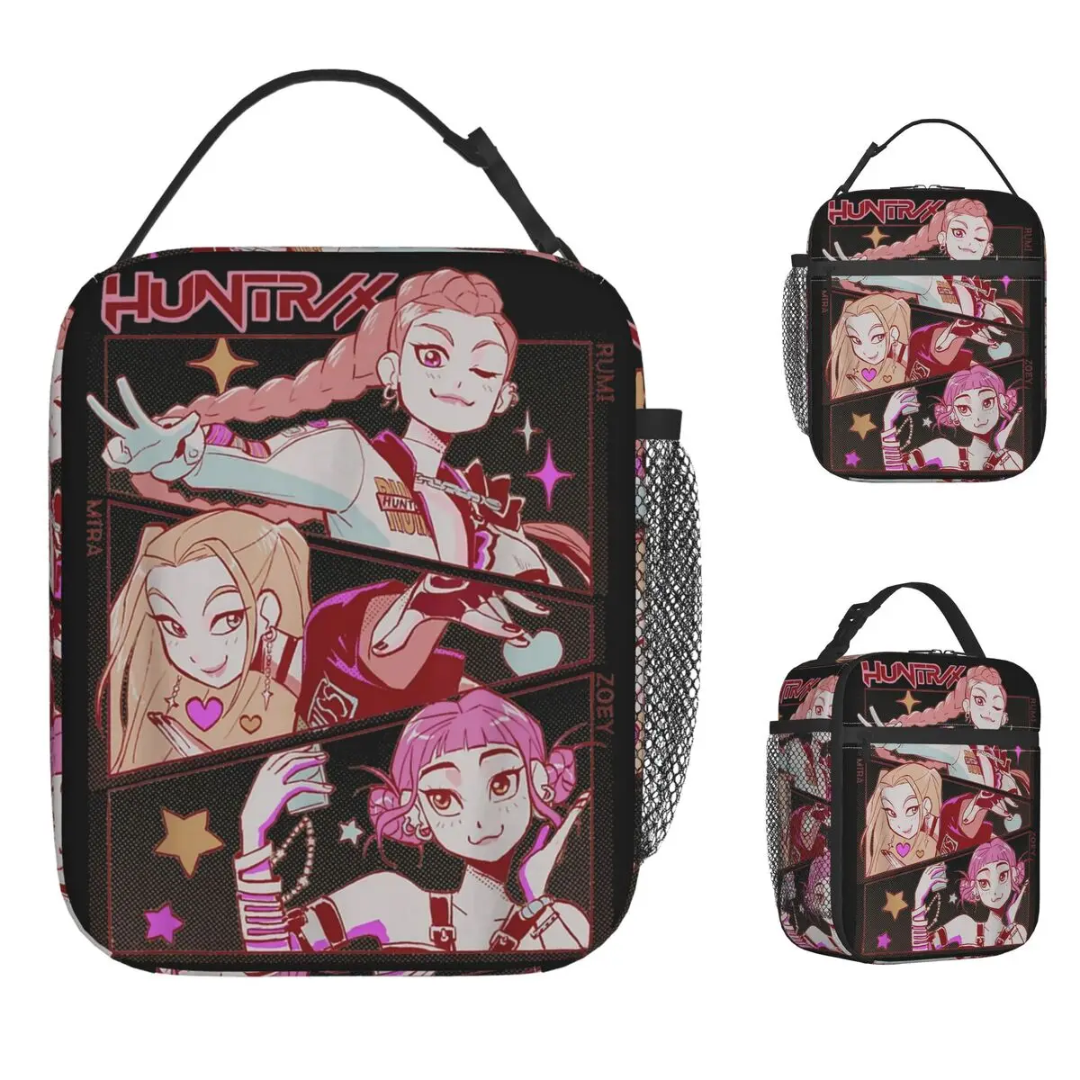 

K-pop Demon Hunters Huntrix Rumi Mira And Zoey Lunch Bag Office Lunch Box For Girls Fashion Thermal Lunch Bags Zipper Cooler Bag