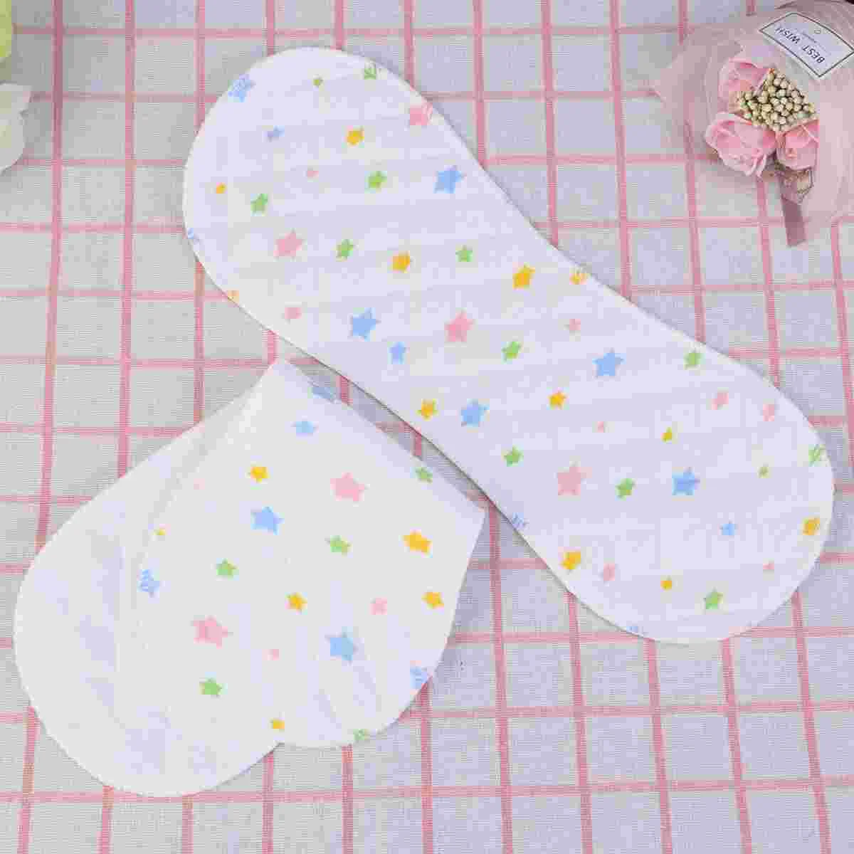 25pcs Infant Cloth Diapers Peanut Shaped 3-layer Insert Baby Nappy Use Water Absorbent Breathable Diaper( Pattern Size