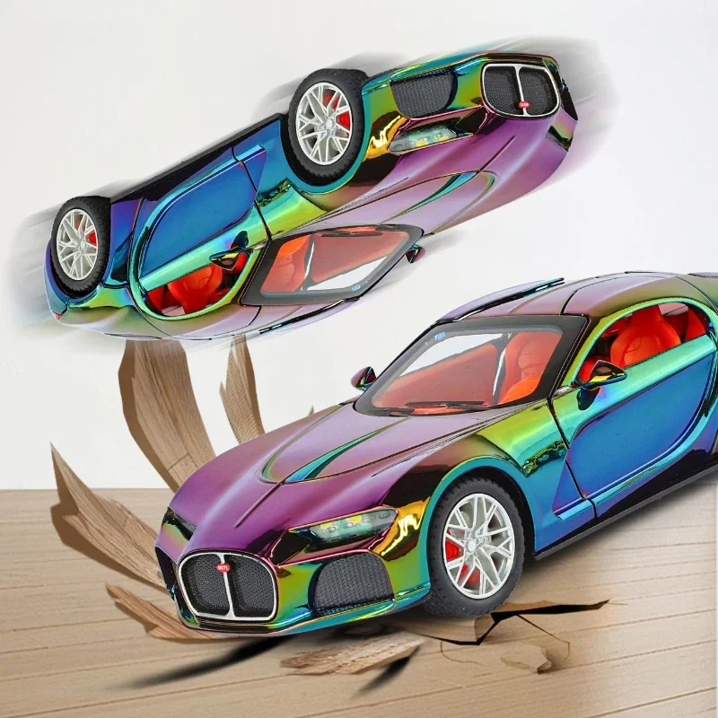 Bugadi – voiture de sport atlantique 1:24, Simulation en alliage métallique moulé sous pression, modèle de voiture, son et lumière, Collection de jouets pour enfants, cadeaux