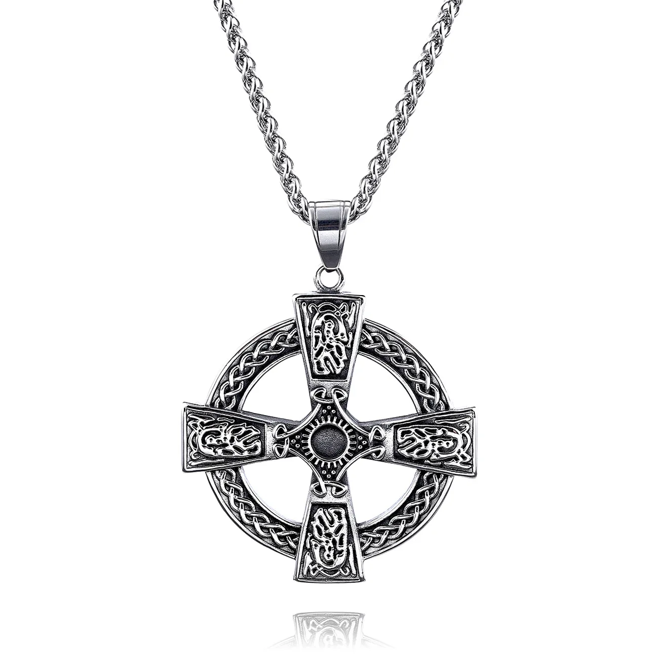 

Kitykiss Domineering Celtic Cross Pendant Stainless Steel Necklace