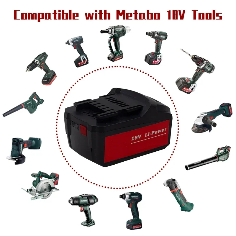 Battery 18V 9000mah for Metabo Cordless Power Tool Drill Drivers Wrench Hammers for Metabo 18V Battery 9.0Ah 625592000 625591000