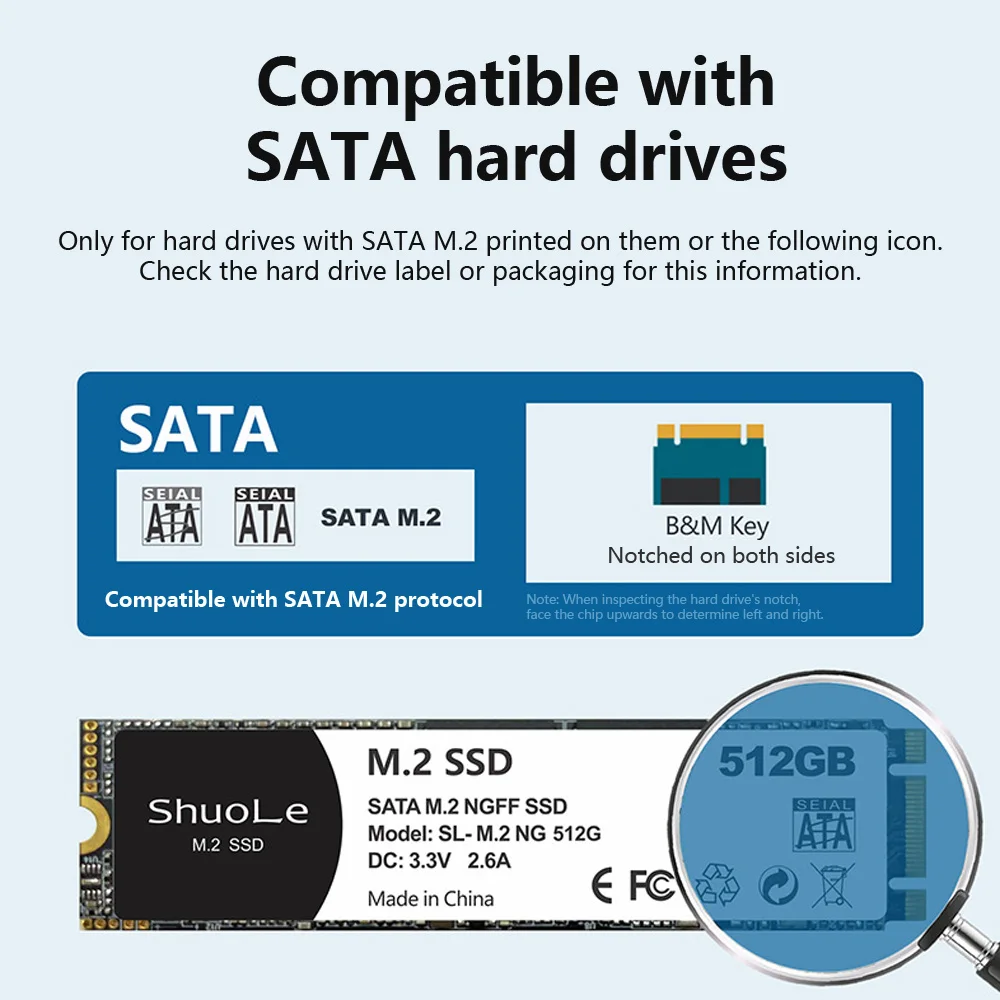 M.2 NVME SATA Dual Protocol Digital Display Monitoring Dtorage Box USB 3.2 10Gbps Transfer M2 SSD External Hard Drive Enclosure