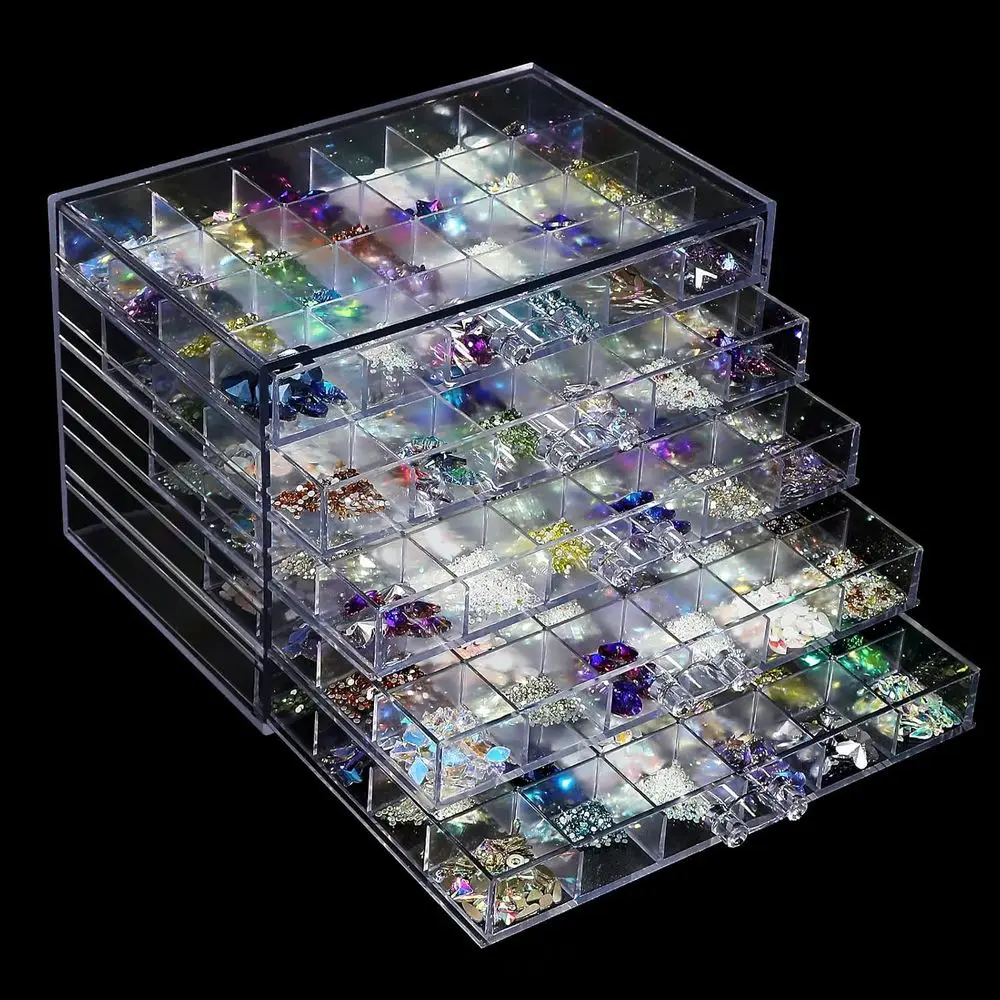 

5 Tier 120Lattice nail Organizers and Storage Clear Acrylic Nail Jewellery Accessories Storage Case Holder Shelves Display Mesa