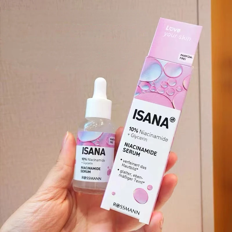 Germany ISANA Niacinamide Facial Serum 30ml Nourishing Moisturizing Brighten Skin Tone Repairing Illuminate Skin Whitening Care