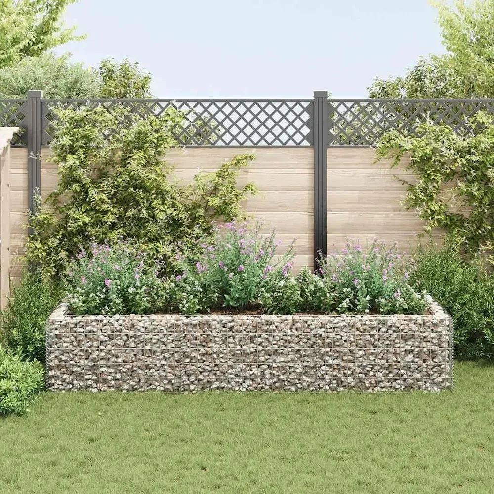 Heavy-Duty Galvanized Steel Gabion Planter, 106.3 x 35.4 x 19.7, for Raised Garden Beds
