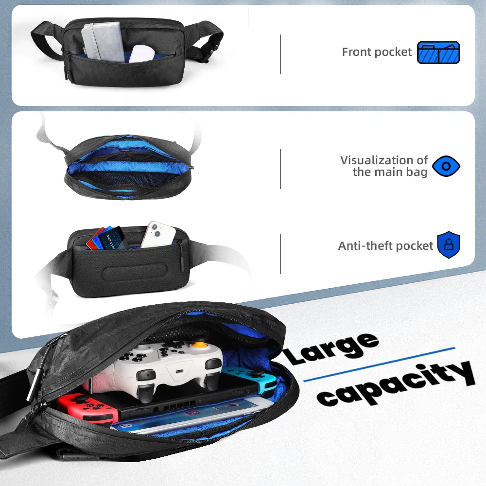 Heroic Knight Day Sling X-Pac Fabric Waterproof Unisex Travel Crossbody Bag Large Capacity Chest Shoulder Bag Durable Waist Bag