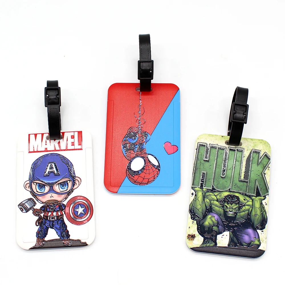 Creative Cartoon Superhero Luggage Tag Men Id Card Holder Travel Essentials Anti-loss Baggage Label Name Tag Student Bag Pendant