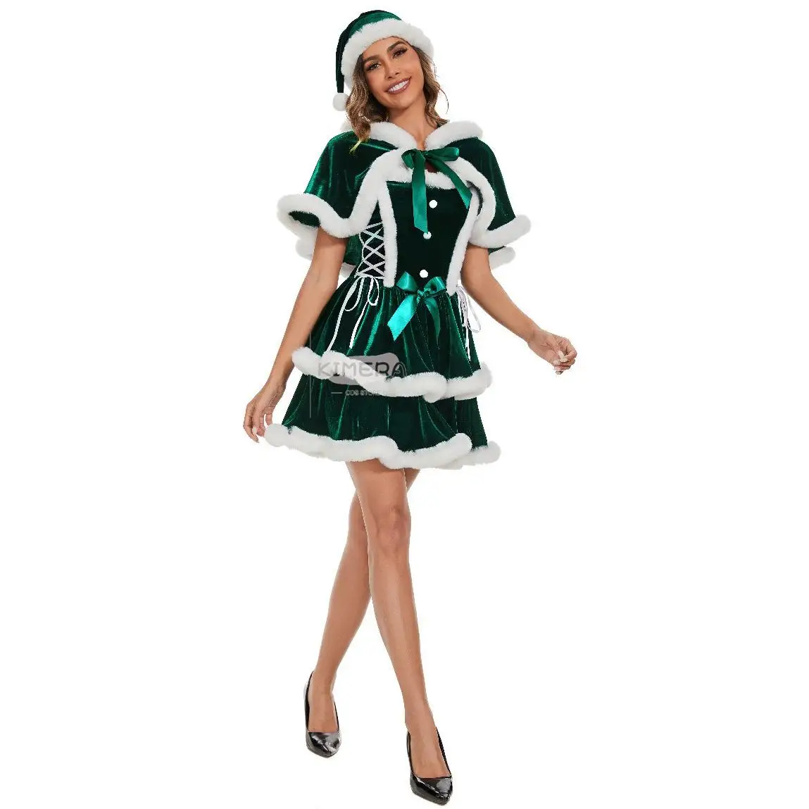 Robe de Noël du Nouvel An pour femme, tenue de cosplay sexy imbibée, olympiques mignons de père Noël, châle de Noël, tenue de fête de vacances, mode