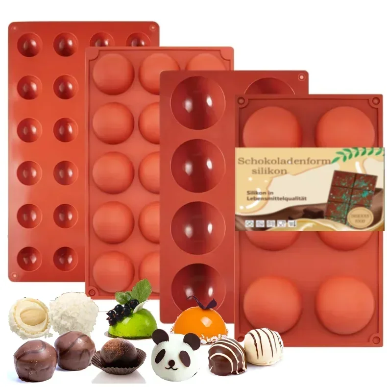 Semi Sphere Silicone Chocolate Mold Half Ball Cake Tray Silicon Dome Baking Moulds Pudding Candy Jelly DIY Tool