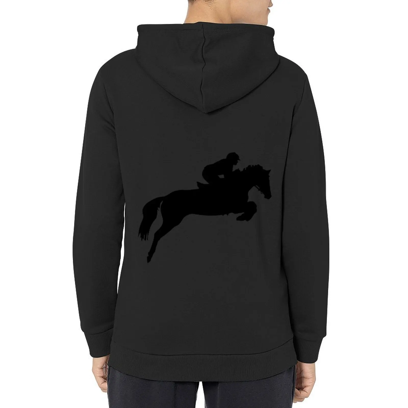 

Horse Jumper Design in Black Hoodie anime clothing men's autumn clothes men wear autumn graphic hoodies