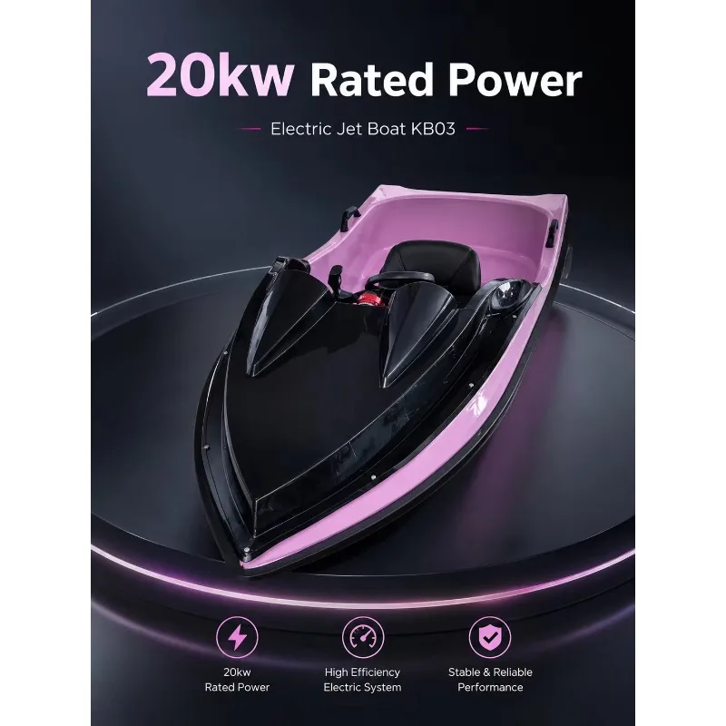 Best-selling 20kW Fiberglass Electric Mini-kart Style Jet Boat (seats 2-3), Top Speed 40 km/h