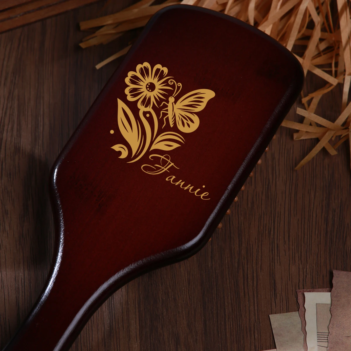 1 STÜCK individueller Name Blumen und Schmetterlinge Luftkissen Haarkamm Set für Brautjungfer/Hochzeit/Feier/Geburtstag/Weihnachtsgeschenk