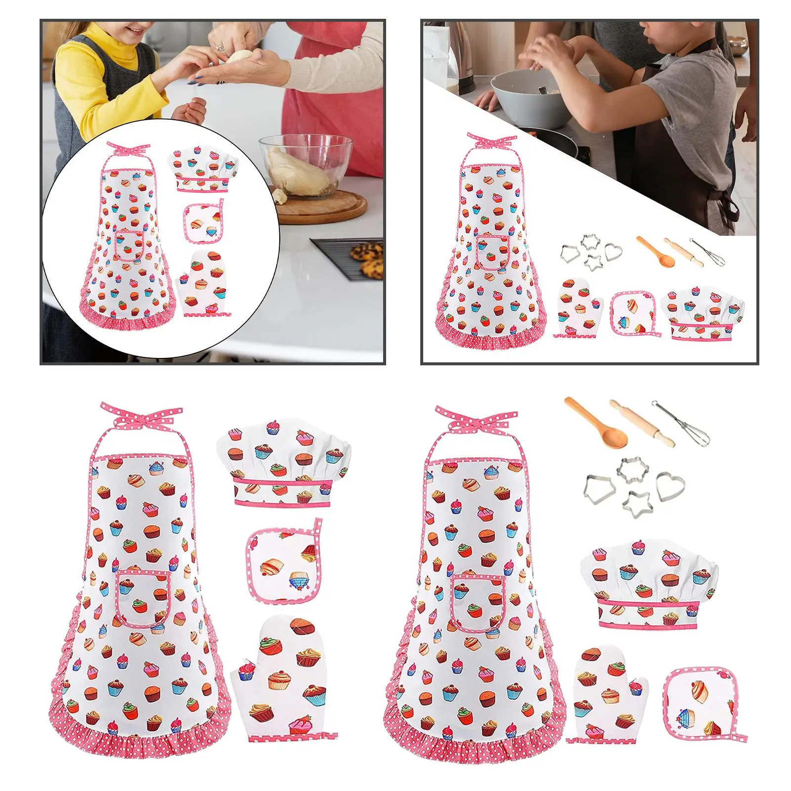 Chef Clothing Set Role Play Toy Developmental Toy Kitchen Costume Set for Kids