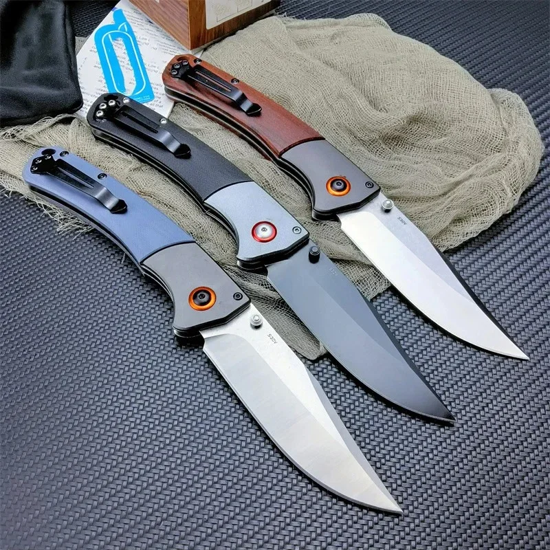 BM 15080 Tactical Folding Knife S30V Blade G10 / Wood Handle Outdoor Camping Hunting Pocket Knife Defense Survival EDC Tool