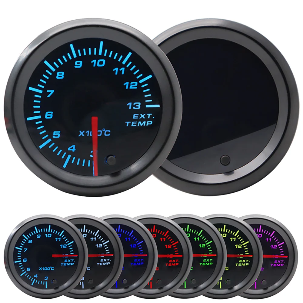 2,52mm LED Getönte 7-Farben-Serie: Boost/Wassertemperatur/Öltemperatur/Öldruck/Voltmeter/Luft-Kraftstoff-Verhältnis/EGT/Drehzahlmesser für Fahrzeuge – Detail 22