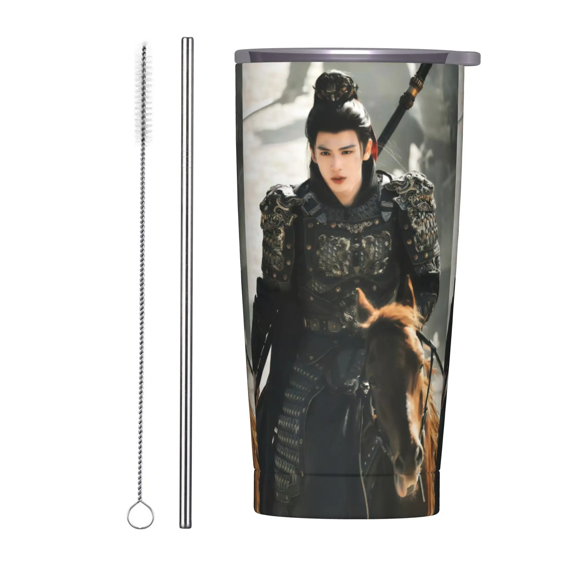 Pursuit of Jade Zhu Yu Insulated Tumbler with Straws Zhang Linghe Stainless Steel Thermal Mug Double Wall Bottle Cup, 20oz