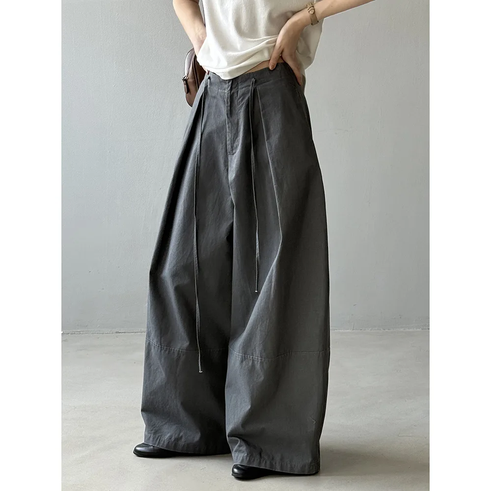 

Women's Drawstring Casual Balloon Pants - Autumn Lazy Style Utility Wide-leg Sickle Straight Pants