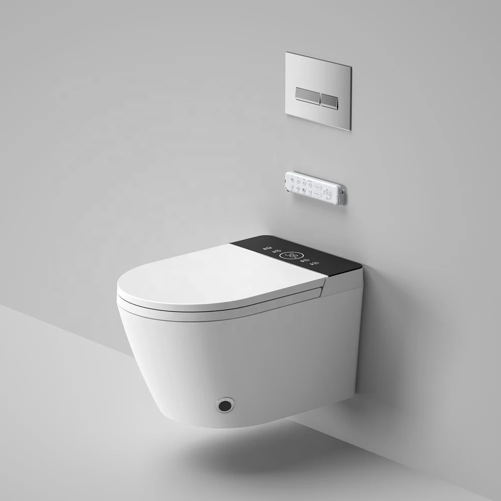 Smart wall-mounted sensor toilet with concealed suspension integrated toilet and extended design, equipped with smart water tank