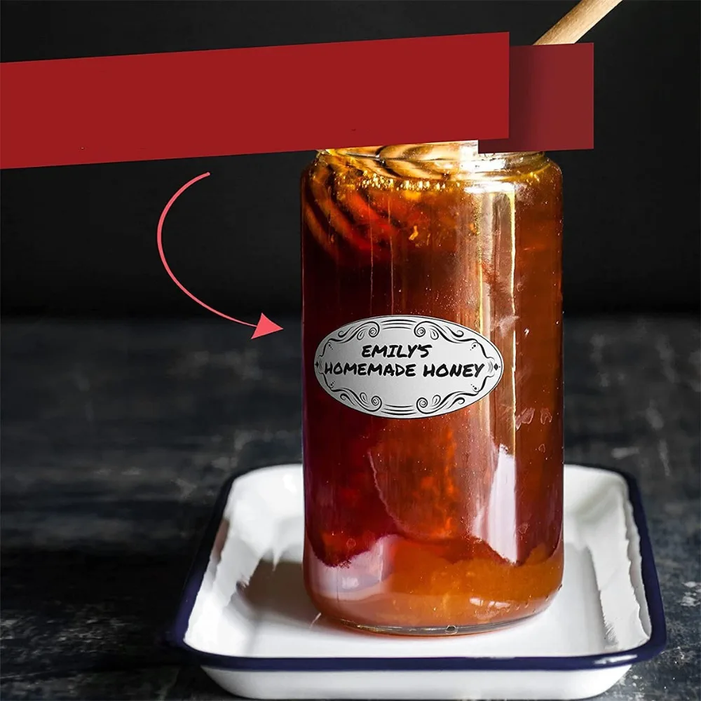 Hot-Selling Premium in-Stock Rolled Oval White Writable Labels - for Food Categorization & Jar Marking Not Easy To Fall Off