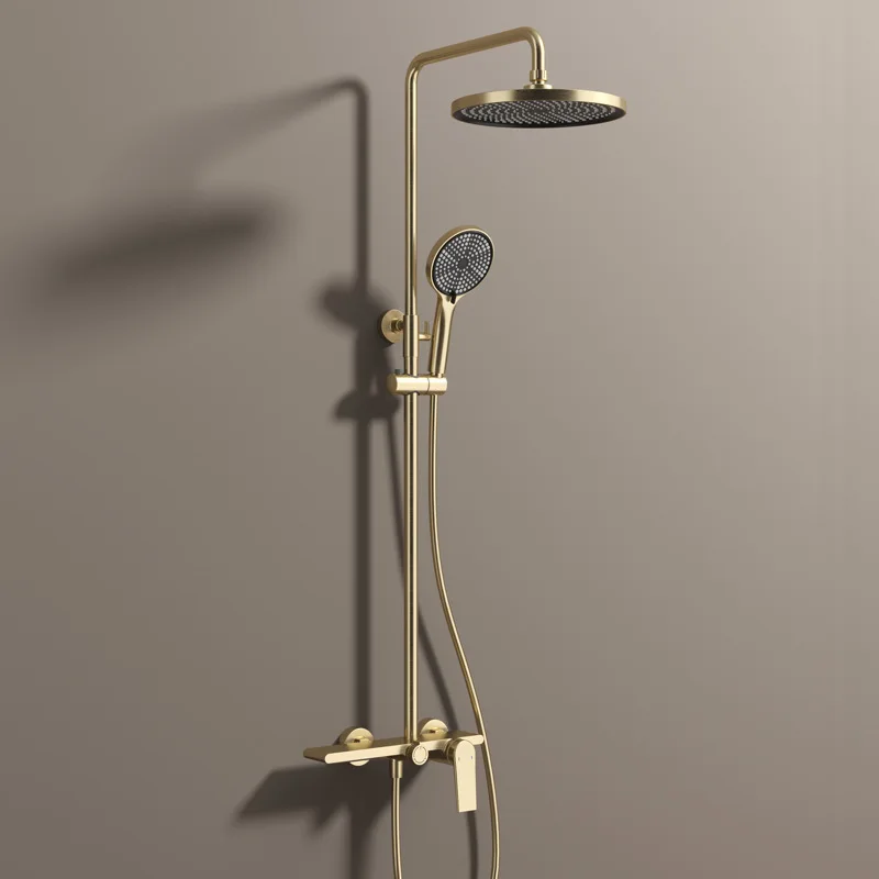 

Shower hot and cold showerhead set all copper bathroom circular top spray home hotel