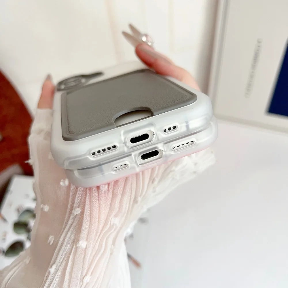 حافظة هاتف 2 في 1 من مادة TPU مناسبة لهاتف iPhone 17 16 15 Plus Pro Max، حافظة هاتف بنمط بطاقات من الجلد المتخصص للفتيات بفتحة كبيرة #5