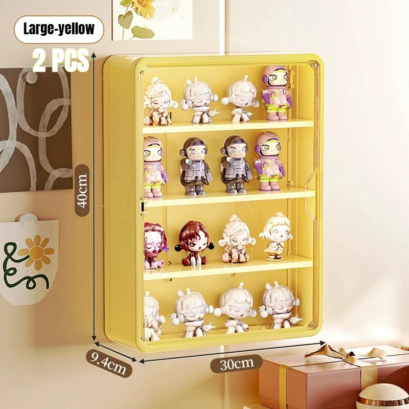 NONE An der Wand montierte Aufbewahrungsbox für Actionfiguren, magnetischer Saugnapf-Display-Rack-Organizer für Blindbox, Spielzeug, staubdichte Puppen-Aufbewahrungsbox 8