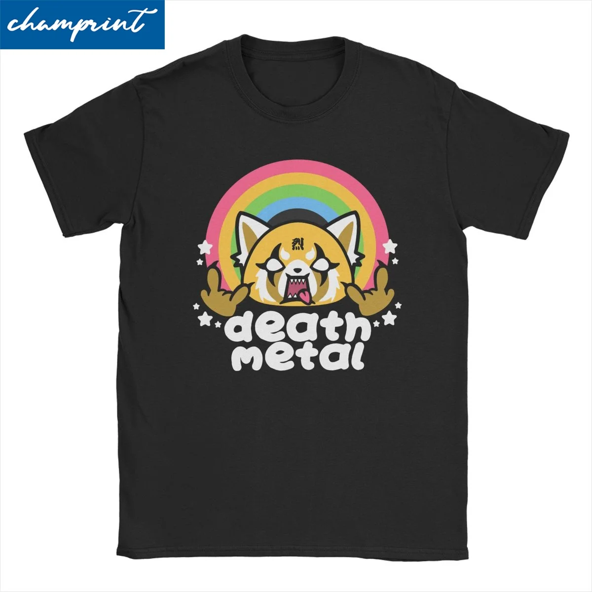 Death Metal Aggretsuko Aggressive Retsuko T-Shirts for Men Women 100% Cotton Tees O Neck Short Sleeve T Shirt 4XL 5XL Clothes