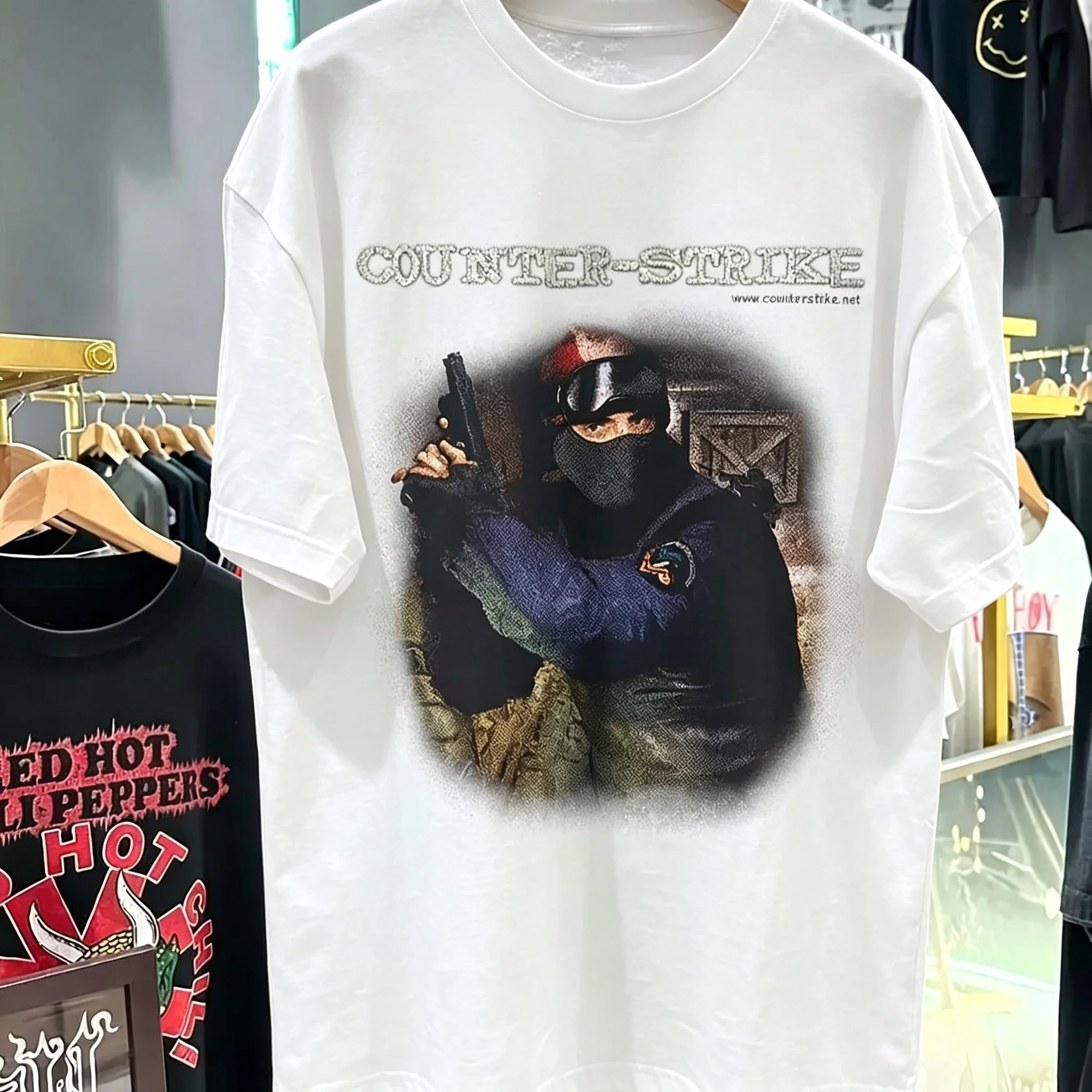 Herren Counter Strike 1.6 1999 Retro Gaming T-Shirt CS Gaming T-Shirt Rundhals Freizeitkleidung Reine Baumwolle Paar Streetwear Shirt – Detail 11