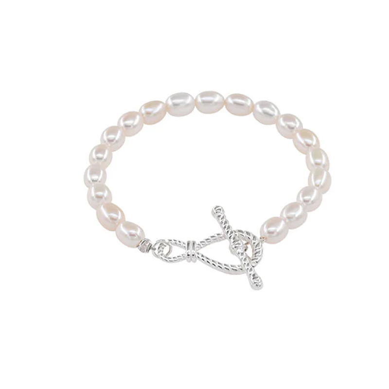 FOXANRY Pearl Bracelet Bride Jewelry Charm Women Girl Trendy Elegant OT Lock Chain Brcacelet Wedding Party Accessories Gifts