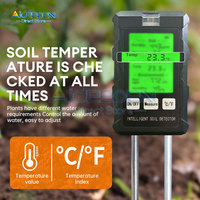 6 in 1 Soil PH Meter Sunlight PH Tester Garden Flowers Soil Moisture Sensor Meter Plants Acidity Humidity PH Monitor Detector