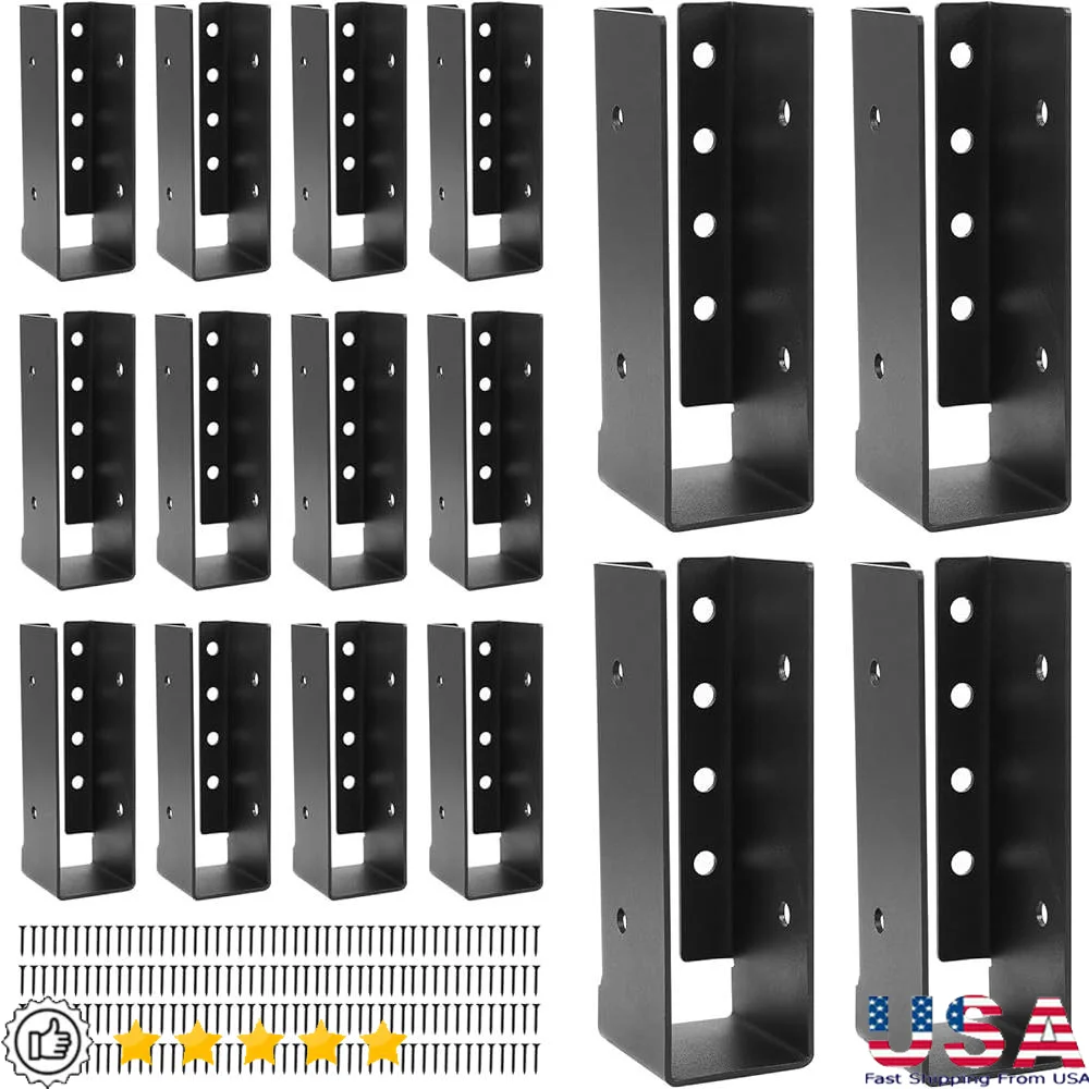 

Concealed Joist Hanger 16PCS 2x6 Joist Brackets Framing Railing Brackets Q235B Steel Powder Coated Durable Supports