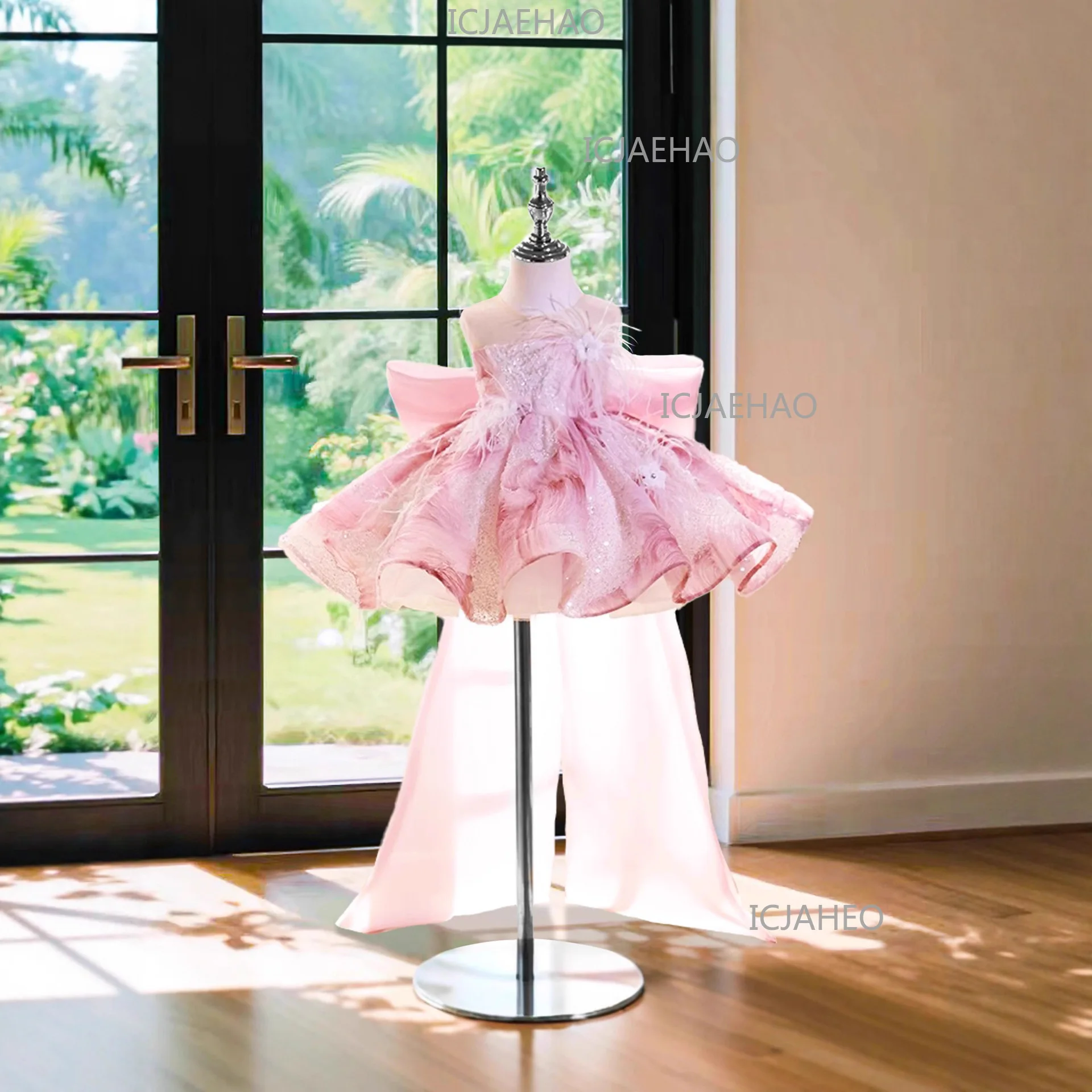 Kids Evening Dress, Flower Girl Gown, Girls Princess Puffy Tulle Skirt, Stylish Host Performance Costume, High-end Fashion Show