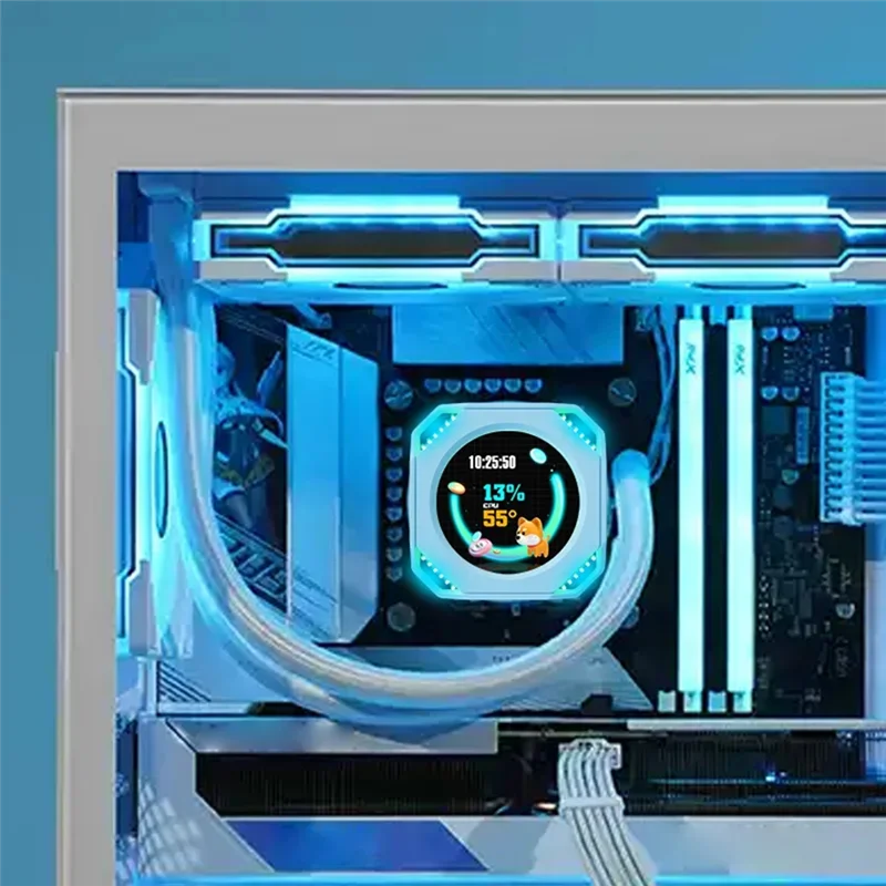 

SQPP-Dr21 визуальный 2,1-дюймовый USB-экран с водяным охлаждением, компьютер, мониторинг «сделай сам», динамический дополнительный дисплей типа C, редактируемый экран, черный