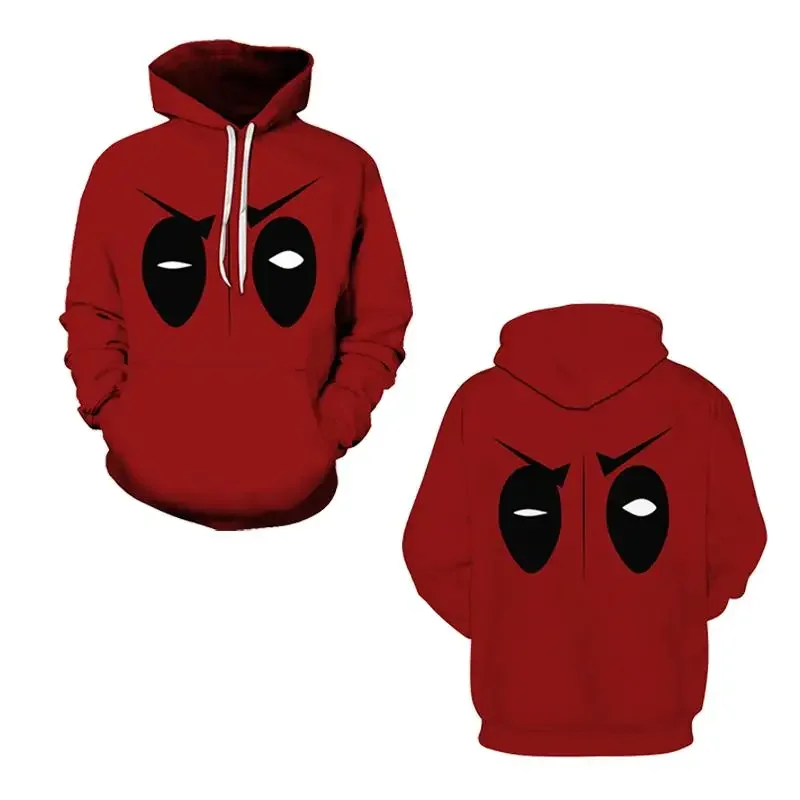 Deadpool Hoodies für Männer Frauen Superheld Cosplay Kostüm Pullover 3D Druck Erwachsene Weihnachten Karneval Rot Sweatshirt Outfits@0Z*