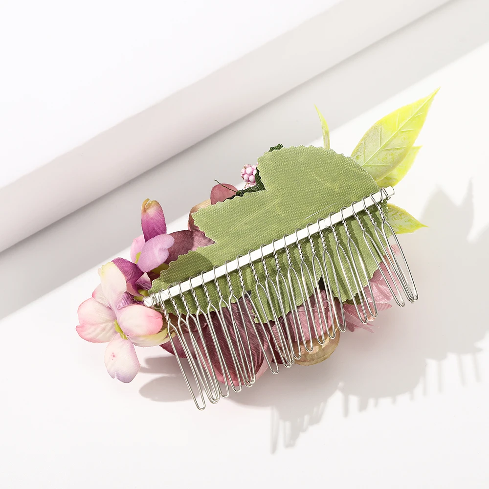 Simulated Flower Hair Comb Women Elegant Wedding Hair Comb Hairpin Ladies Party Ponytail Styling Tools Hair Combs Hair Clip